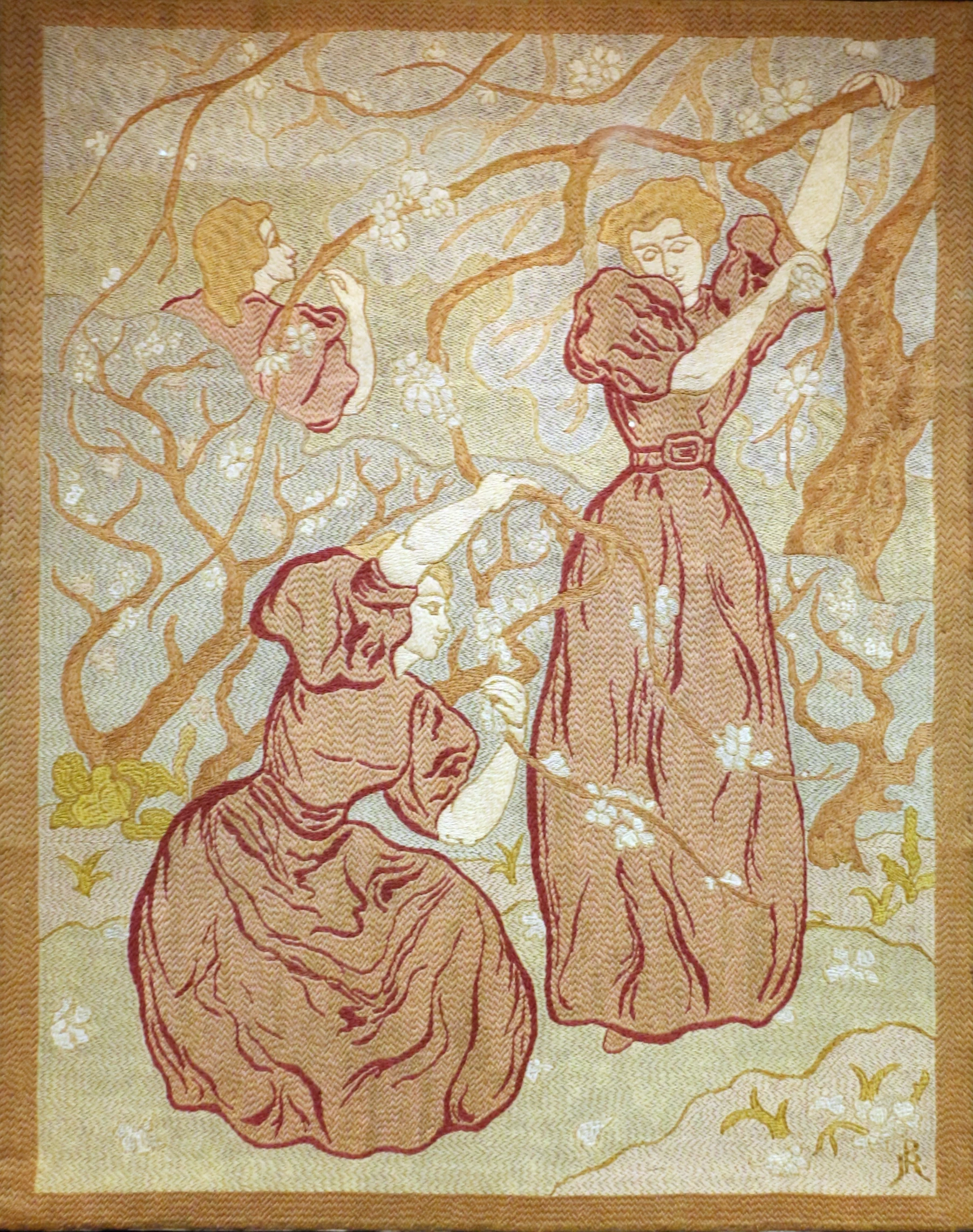 Primavera - Due donne sotto un albero in fiore. Arazzo di Paul Ranson, 1895, Museo d'Orsay, Parigi